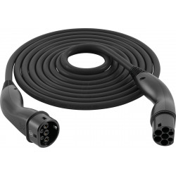 Cable tipo 2, hélice, 7,4 kW, 32 a, 1 fase, 5 m, negro