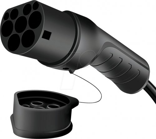 Cable tipo 2, para vehículos eléctricos, 11 kW, 16 A, 3 f