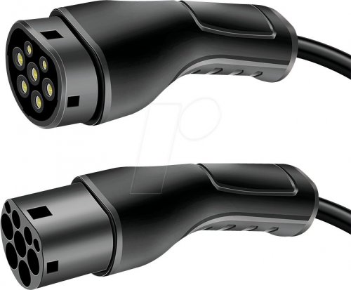 Cable tipo 2, para vehículos eléctricos, 11 kW, 16 A, 3 f