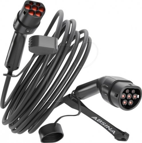 Cable tipo 2, para vehículos eléctricos, 11 kW, 7,5 m, trifásico