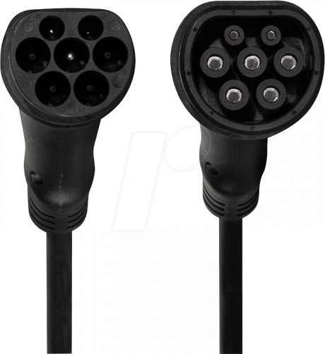 Cable tipo 2, para vehículos eléctricos, 22 kW, 5 m, espi