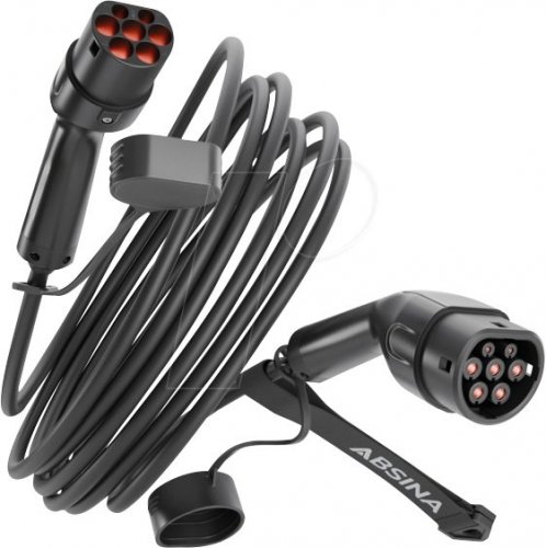 Cable tipo 2, para vehículos eléctricos, 22 kW, 7,5 m, trifásico