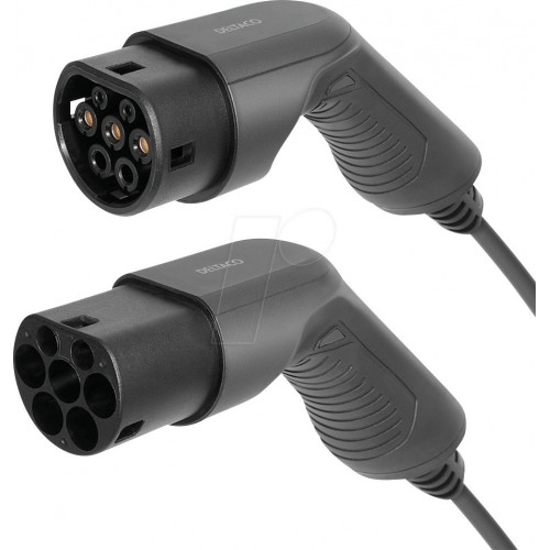 Cable tipo 2, para vehículos eléctricos, 3,6 kW, 7 m.