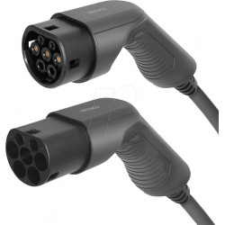 Cable tipo 2, para vehículos eléctricos, 7,6 kW, 5 m.