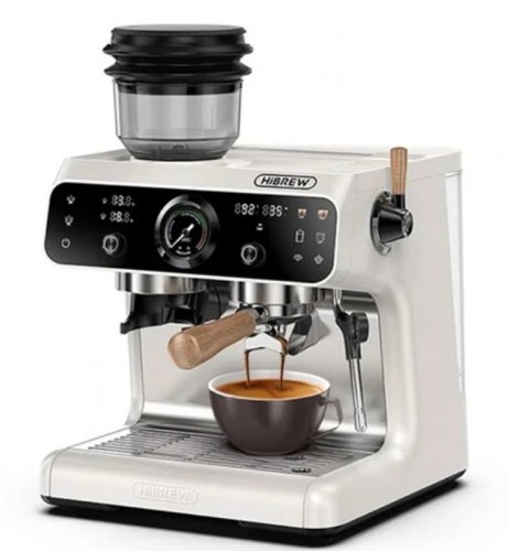 Cafetera espresso H7b con sistema de calentamiento dual portafiltros de 58 mm y molinillo integrado con 30 configuraciones de tamaño Hibrew