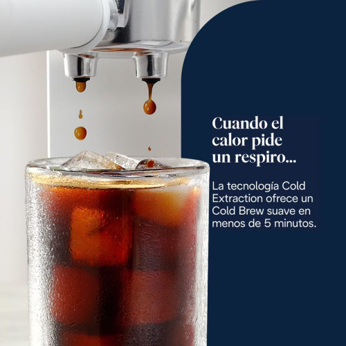 Cafetera espresso manual de bomba De'Longhi Dedica Duo EC890.WI para café caliente y frío Blanco