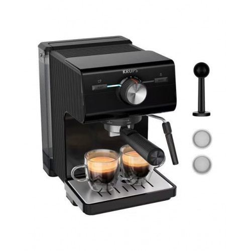 Cafetera espresso manual Krups XP3818 con vaporizador de leche Negro