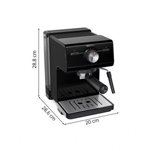 Cafetera espresso manual Krups XP3818 con vaporizador de leche Negro