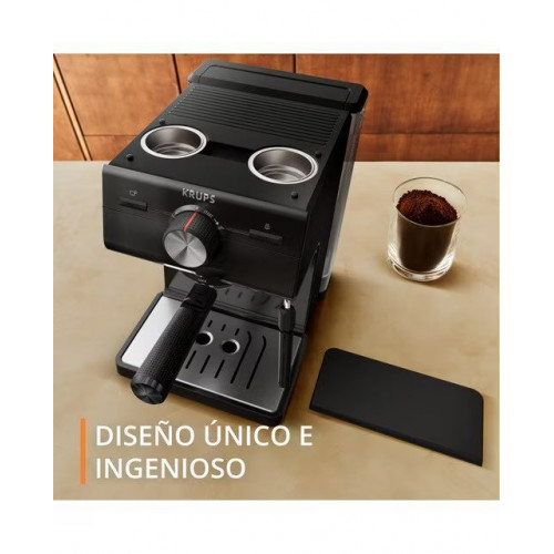 Cafetera espresso manual Krups XP3818 con vaporizador de leche Negro