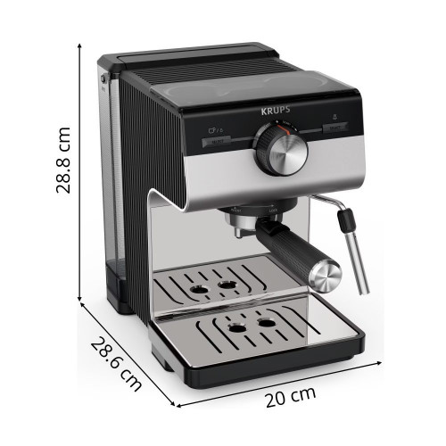 Cafetera espresso manual Krups XP384 Authentic 15 bares de presión y 2L de capacidad Negro