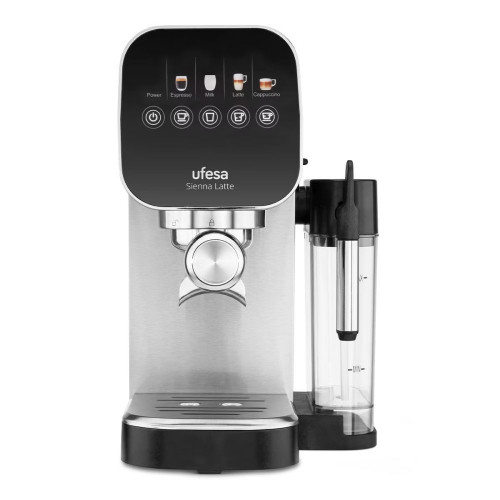 Cafetera Espresso Ufesa Thermoblock Sienna Latte Negro / Plata