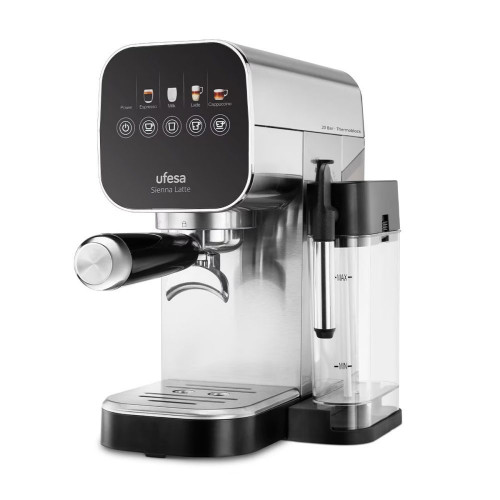 Cafetera Espresso Ufesa Thermoblock Sienna Latte Negro / Plata