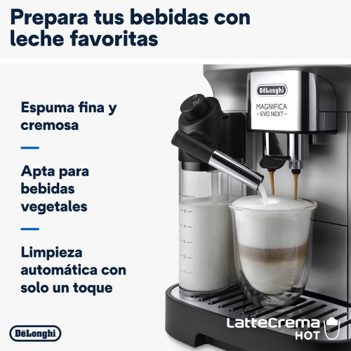 Cafetera Superautomática De'Longhi Magnifica Evo Next ECAM310.80.SB con molinillo integrado Plata