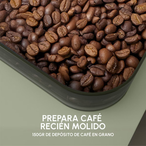 Cafetera superautomática Krups Coffee Crush Experience SA401L con 15 bares y autoprensado Verde Oliva