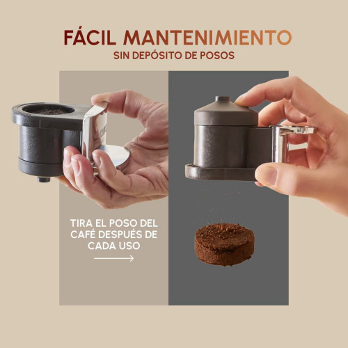 Cafetera superautomática Krups Coffee Crush Experience SA401L con 15 bares y autoprensado Verde Oliva