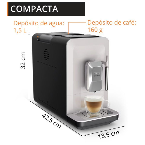 Cafetera superautomática Krups My Coffee EA2004 Pantalla táctil, Molinillo de Acero Inoxidable Gris