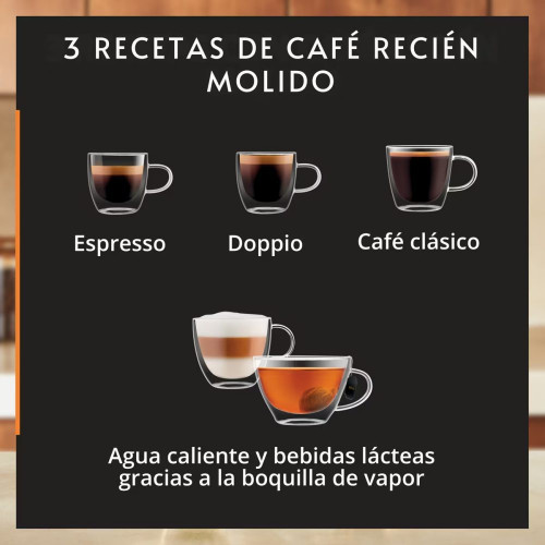 Cafetera superautomática Krups My Coffee EA2004 Pantalla táctil, Molinillo de Acero Inoxidable Gris