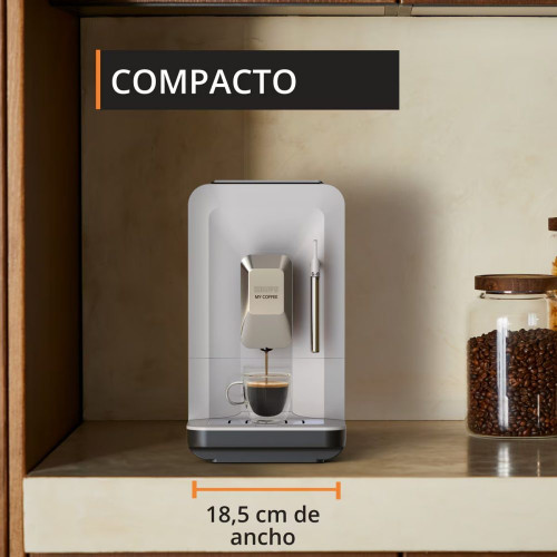 Cafetera superautomática Krups My Coffee EA2004 Pantalla táctil, Molinillo de Acero Inoxidable Gris