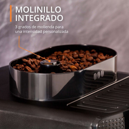 Cafetera superautomática Krups Pisa EA81P0 diseño compacto 3 niveles de temperatura y 3 texturas de molido Negro