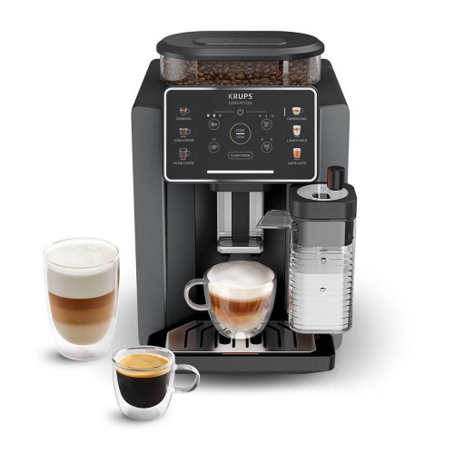 Cafetera Superautomática Krups Sensation Milk EA912B con jarra de leche integrada Gris oscuro