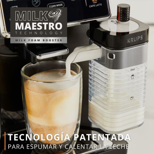 Cafetera Superautomática Krups Sensation Milk EA912B con jarra de leche integrada Gris oscuro