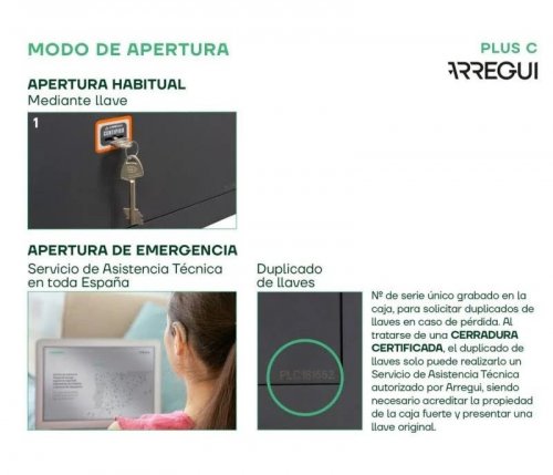 Caja fuerte de empotrar arregui 181340 38.5x27x20 cm