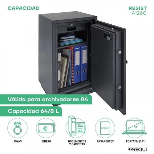 Caja fuerte de sobreponer y atornillar arregui 41260 48.5x79.2x45