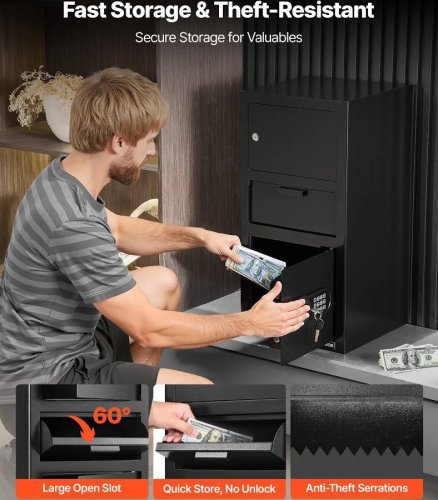 Caja fuerte electrónica VEVOR de 3 niveles con ranura frontal