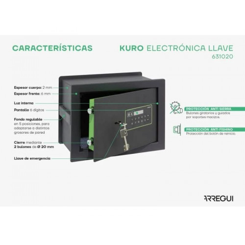 Caja Fuerte Empotrar Arregui Kuro Electronica