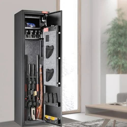 Caja Fuerte Para 7 A 8 Rifles Con Huella Dactilar Y Teclado