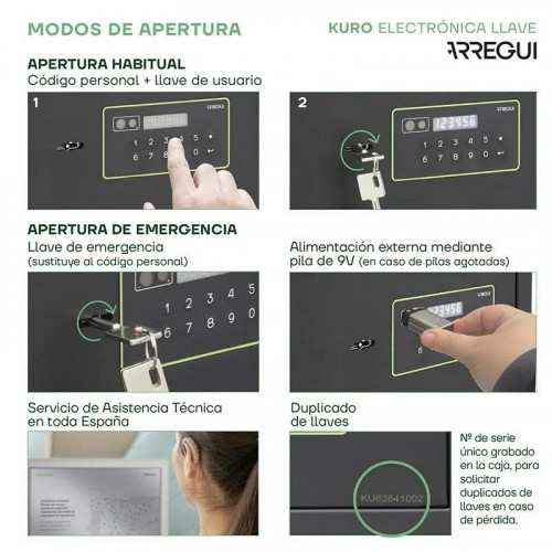 Caja fuerte sobreponer Arregui Kuro electronica