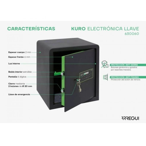 Caja fuerte sobreponer Arregui Kuro electronica