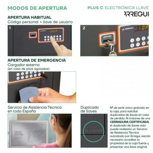Caja fuerte sobreponer plus c electrónica Arregui