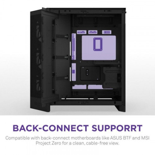 Caja NZXT H9 Flow RGB+ Negro Vidrio Templado ATX EATX mATX Mini-ITX Iluminación Multi