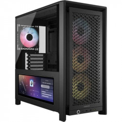 Caja torre Corsair FRAME 4000D LCD RS ARGB lateral LCD, 4 ventiladores ARGB, E-ATX, negro
