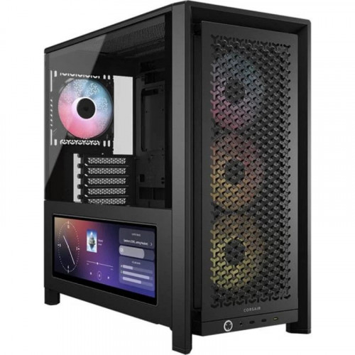 Caja torre Corsair FRAME 4000D LCD RS ARGB lateral LCD, 4 ventiladores ARGB, E-ATX, negro