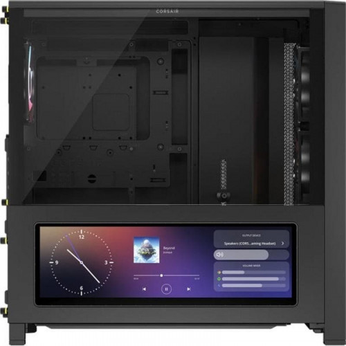 Caja torre Corsair FRAME 4000D LCD RS ARGB lateral LCD, 4 ventiladores ARGB, E-ATX, negro