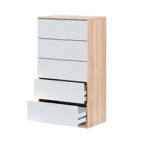 Cajonera KIT ALAYA 5 cajones Roble Canadian y Blanco Artik 110x60x40cm