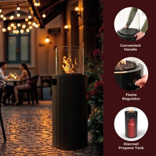 calefactor de gas exterior bino hasta 8 kw cilíndrico portátil