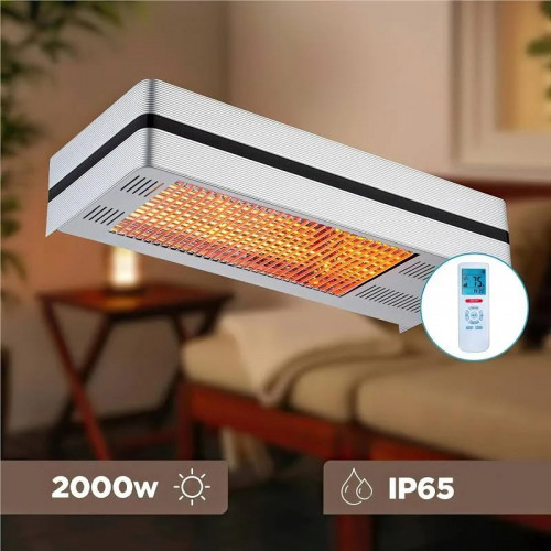 Calentador Infrarrojo Exterior Plata 2000w Sined Caldo I Box
