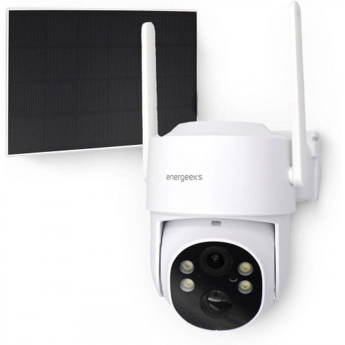 Cámara de vigilancia exterior motorizada batería+panel solar 4G con datos ilimitados 2K 4MP