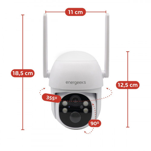 Cámara de vigilancia exterior motorizada batería+panel solar 4G con datos ilimitados 2K 4MP