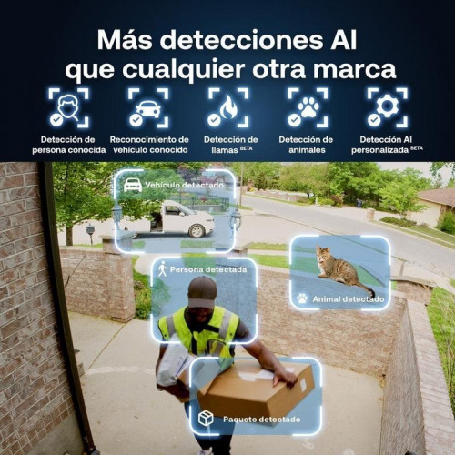 Cámara IP Arlo Essential 3 2K Visión Nocturna Interior y Exterior Control por Voz Audio Bidireccional