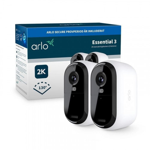 Cámara IP Arlo Essential 3 2K Visión Nocturna Interior y Exterior Control por Voz Audio Bidireccional