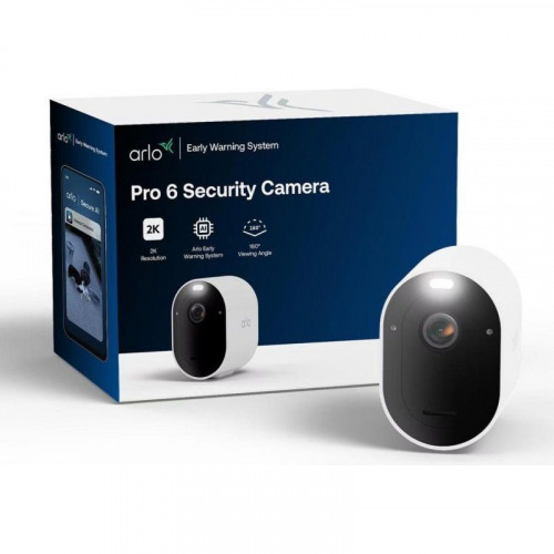 Cámara IP Arlo Pro 6 2K Visión Nocturna Interior y Exterior Alarma Audio Bidireccional