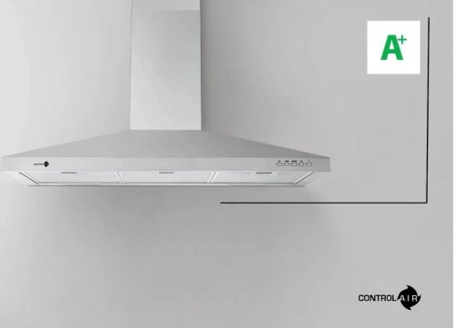 Campana decorativa control Air Campana ph ii 900/a control Air con 3 velocidades 90 cm 617 m/h inox clase a+