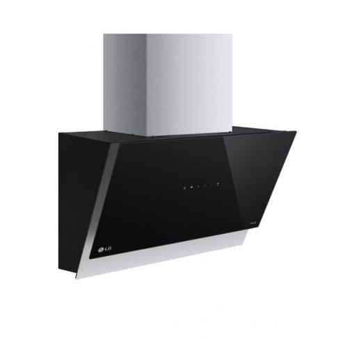 Campana decorativa LG con 3 velocidades, 630m3/h capacidad de extracción, 60 cm - HCEZ2428B Negro