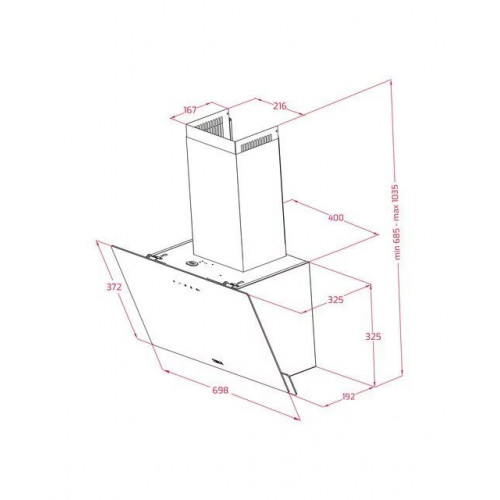 Campana decorativa Teka aspiración perimetral - DVN 77050TTC BK Cristal negro