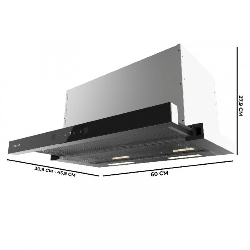 Campana extractora Cecotec Bolero Flux TLT 605501 Glass Black A++