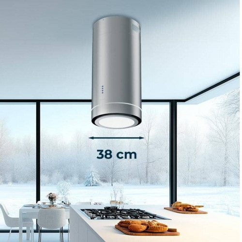 Campana isla redonda Cecotec Bolero Flux IRE 388000 Inox A++